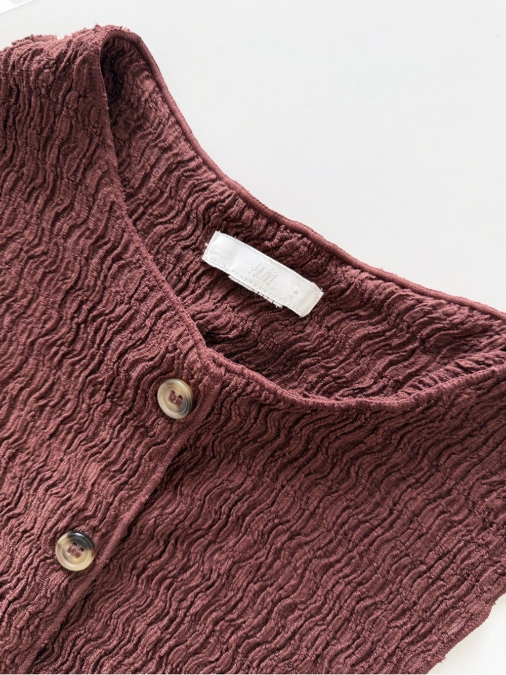 H&M Brown Textured Co-Ord Set Wide Leg Pants Sleeveless Top XXS - Picture 4 of 16